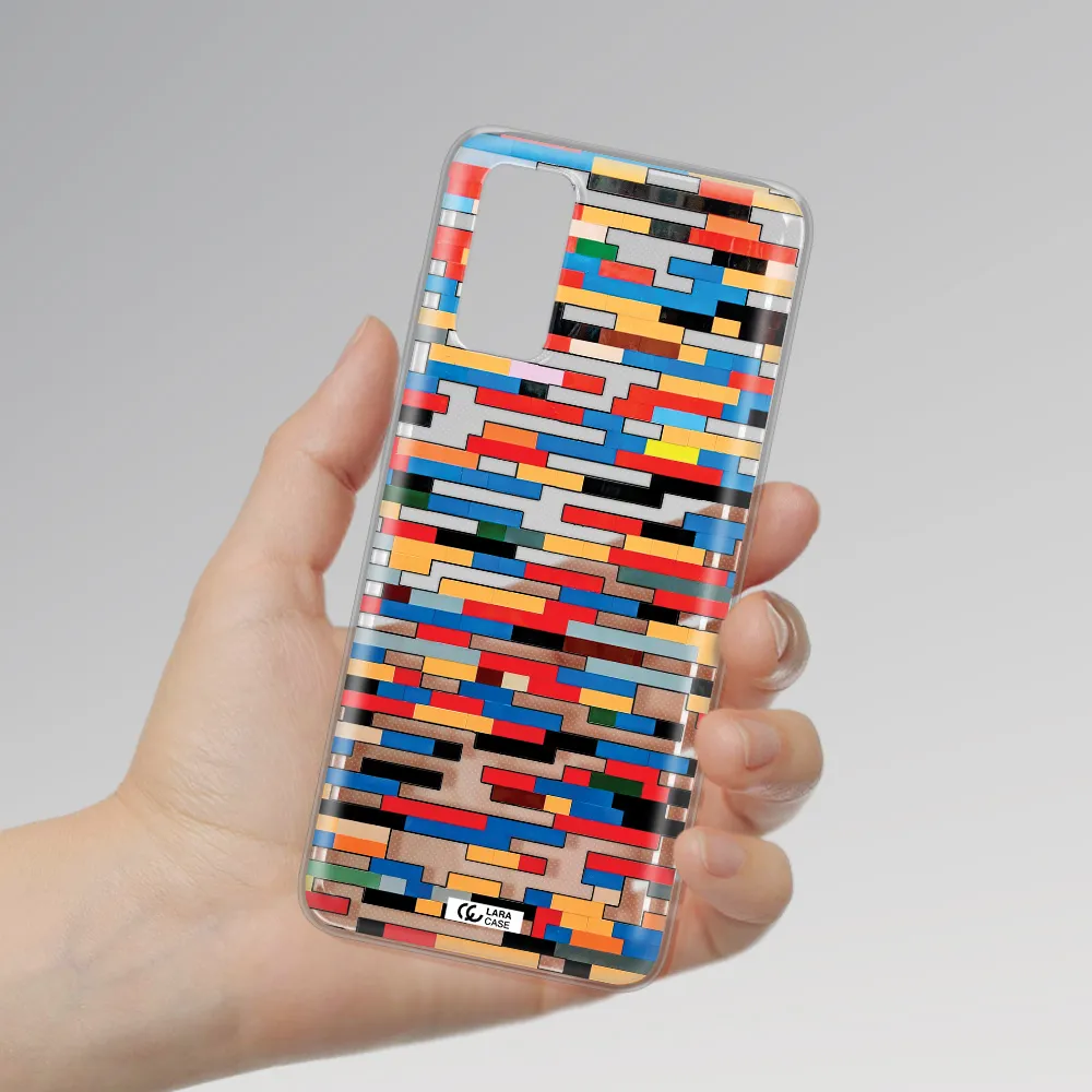 a colorful rectangular pattern on a white surface Samsung S20 Clear TPU Case