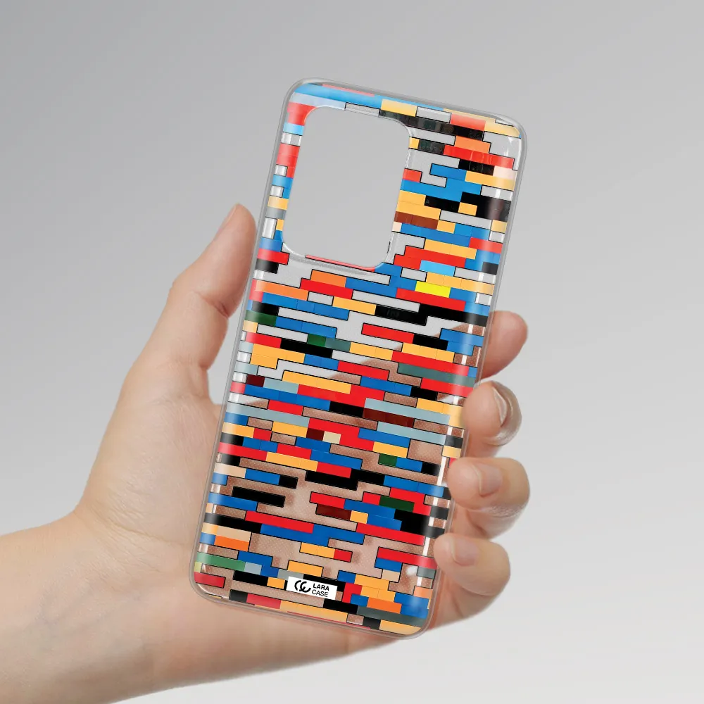 a colorful rectangular pattern on a white surface Samsung S20 Ultra Clear TPU Case