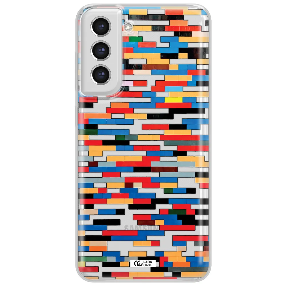 A Colorful Rectangular Pattern On A White Surface Samsung S21 Fe Clear Tpu Case