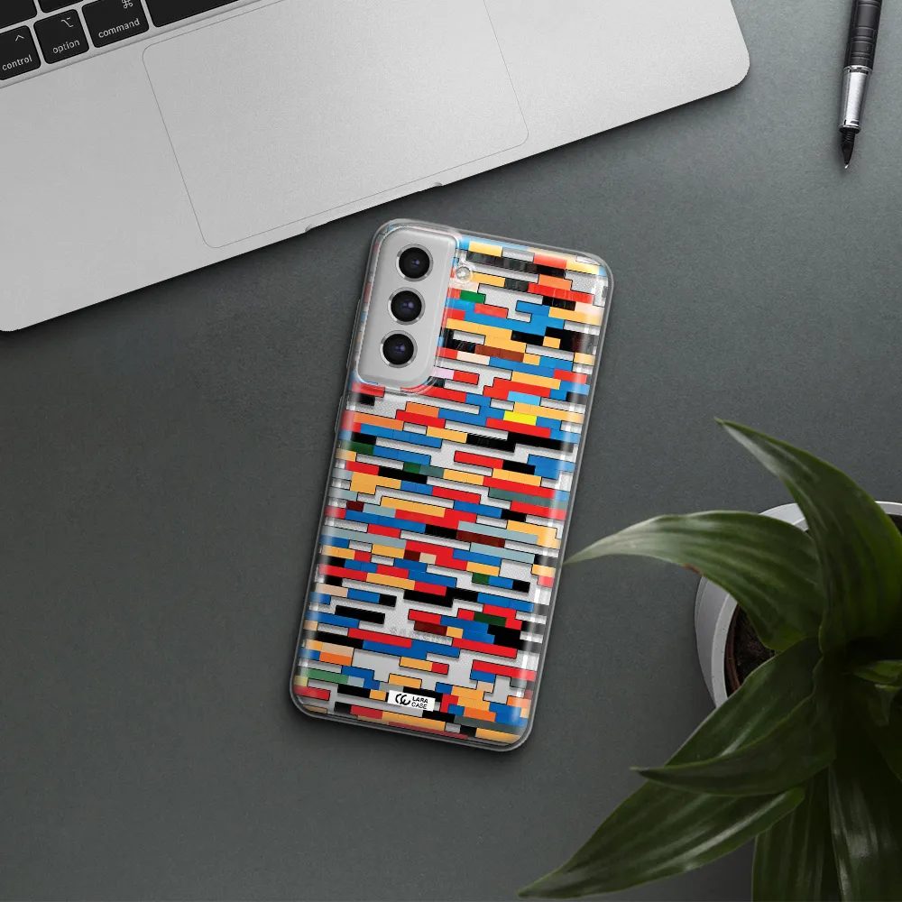 A Colorful Rectangular Pattern On A White Surface Samsung S21 Fe Clear Tpu Case
