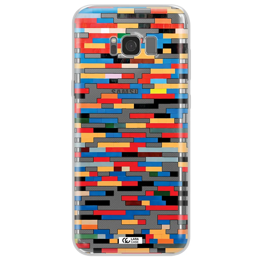 a colorful rectangular pattern on a white surface Samsung S8 Plus Clear TPU Case