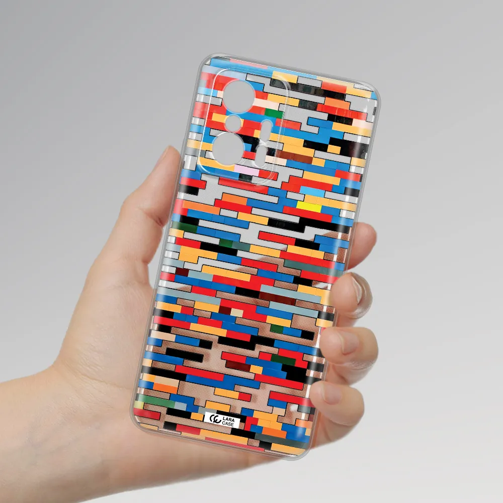 A Colorful Rectangular Pattern On A White Surface Xiaomi 11T Pro Clear Tpu Case