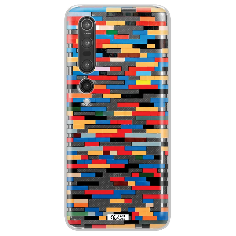 a colorful rectangular pattern on a white surface Xiaomi Mi 10 Pro Clear TPU Case