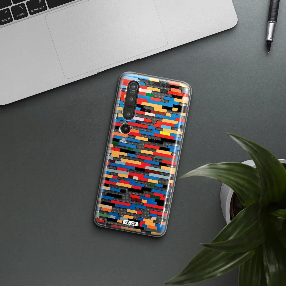 a colorful rectangular pattern on a white surface Xiaomi Mi 10 Pro Clear TPU Case