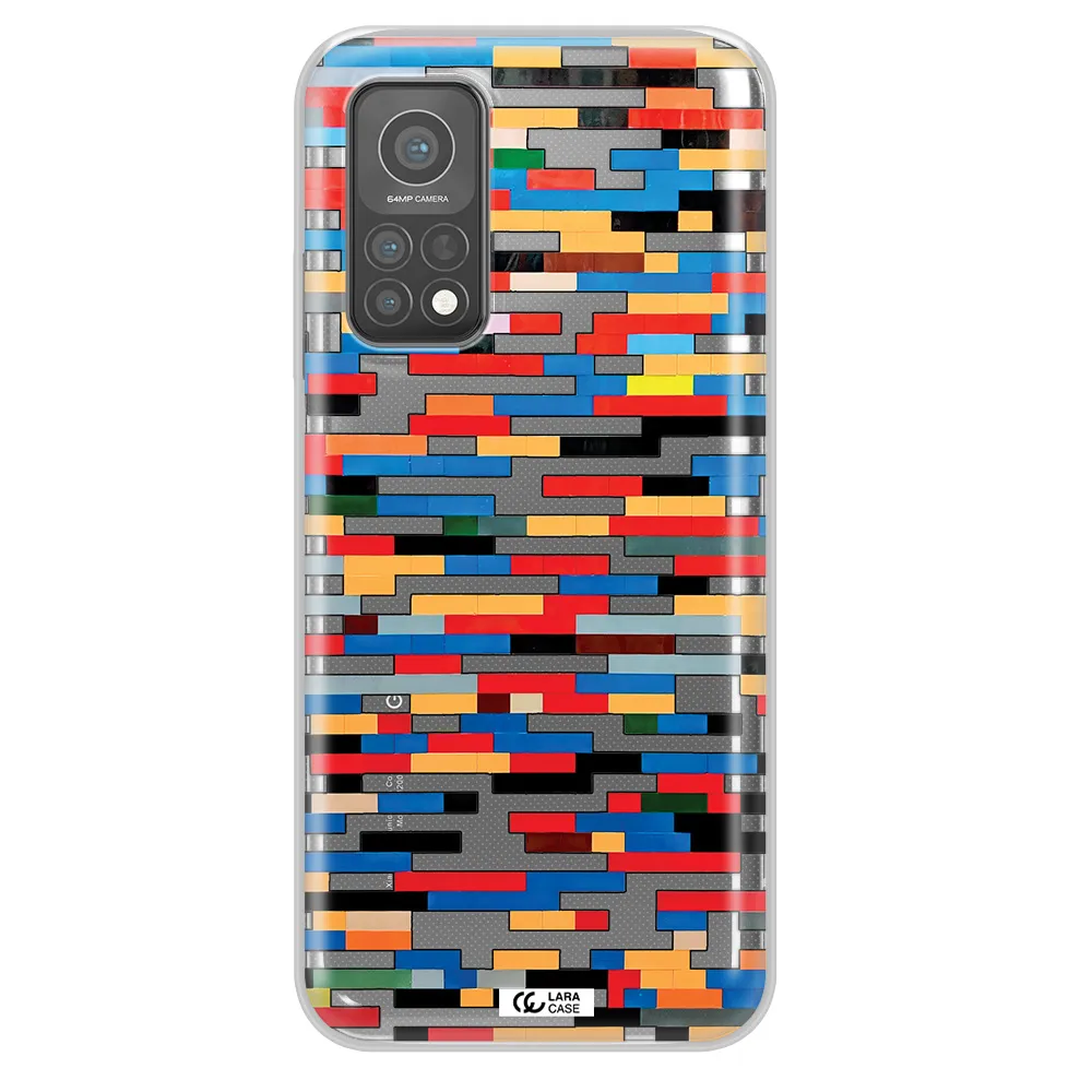 a colorful rectangular pattern on a white surface Xiaomi Mi 10 T Pro Clear TPU Case