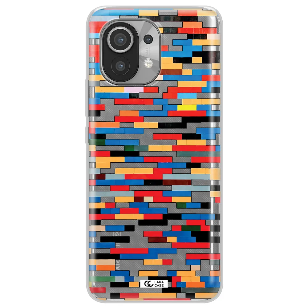 a colorful rectangular pattern on a white surface Xiaomi Mi 11 Clear TPU Case