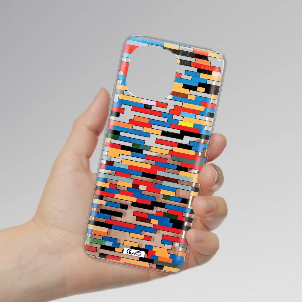 a colorful rectangular pattern on a white surface Xiaomi Mi 11 Clear TPU Case