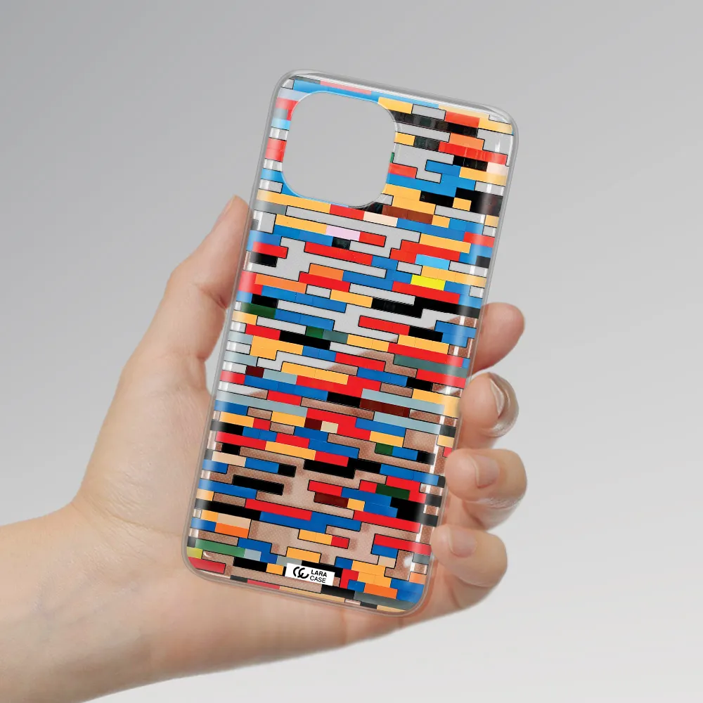 a colorful rectangular pattern on a white surface Xiaomi Mi 11 Lite Clear TPU Case
