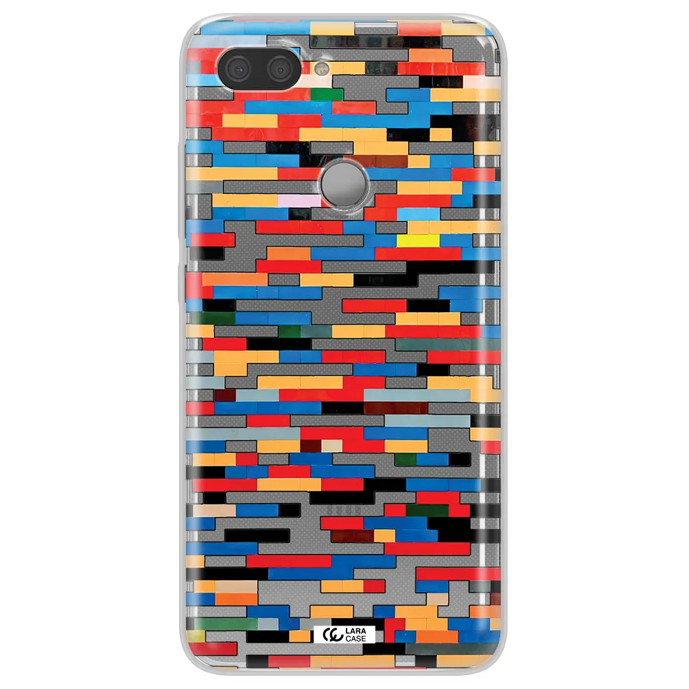 a colorful rectangular pattern on a white surface Xiaomi Mi 8 Lite Clear TPU Case