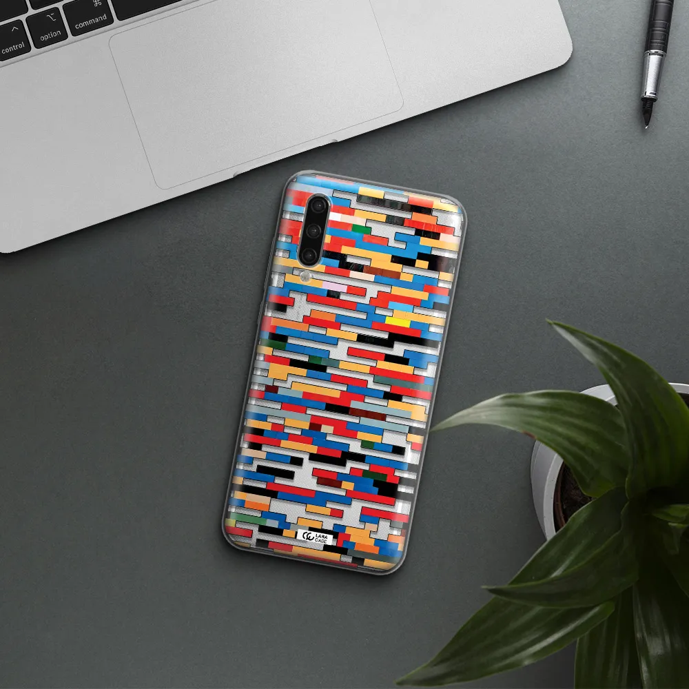 A Colorful Rectangular Pattern On A White Surface Xiaomi Mi 9 Lite Clear Tpu Case