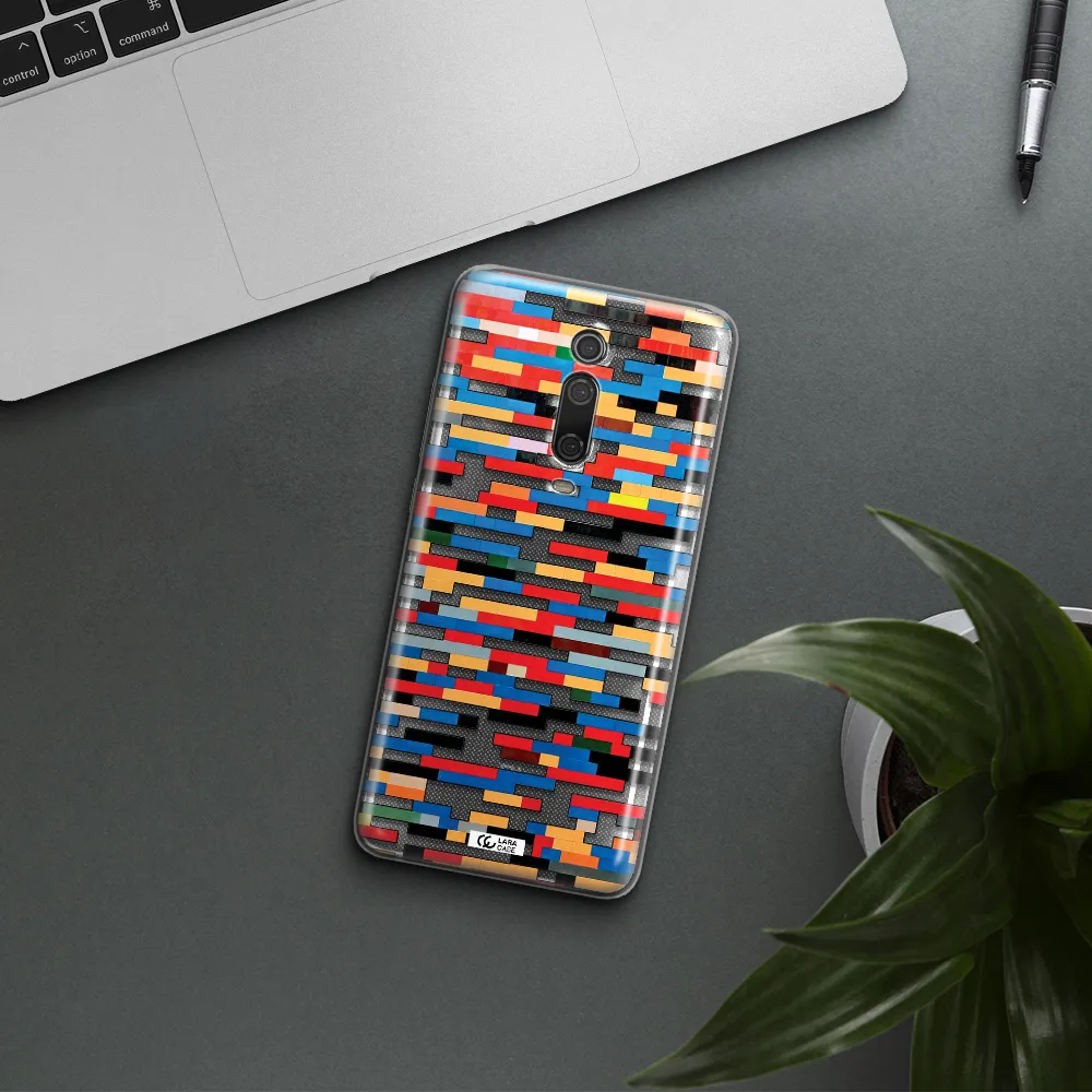 a colorful rectangular pattern on a white surface Xiaomi Mi 9T Clear TPU Case