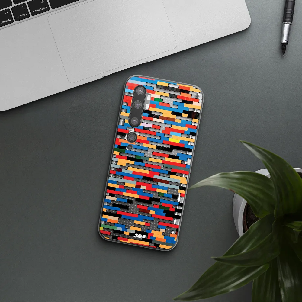 a colorful rectangular pattern on a white surface Xiaomi Mi Note 10 Clear TPU Case