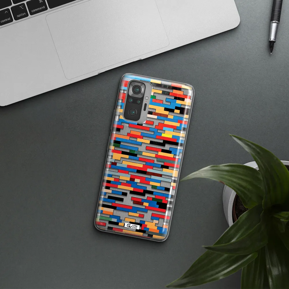 a colorful rectangular pattern on a white surface Xiaomi Note 10 Pro Clear TPU Case