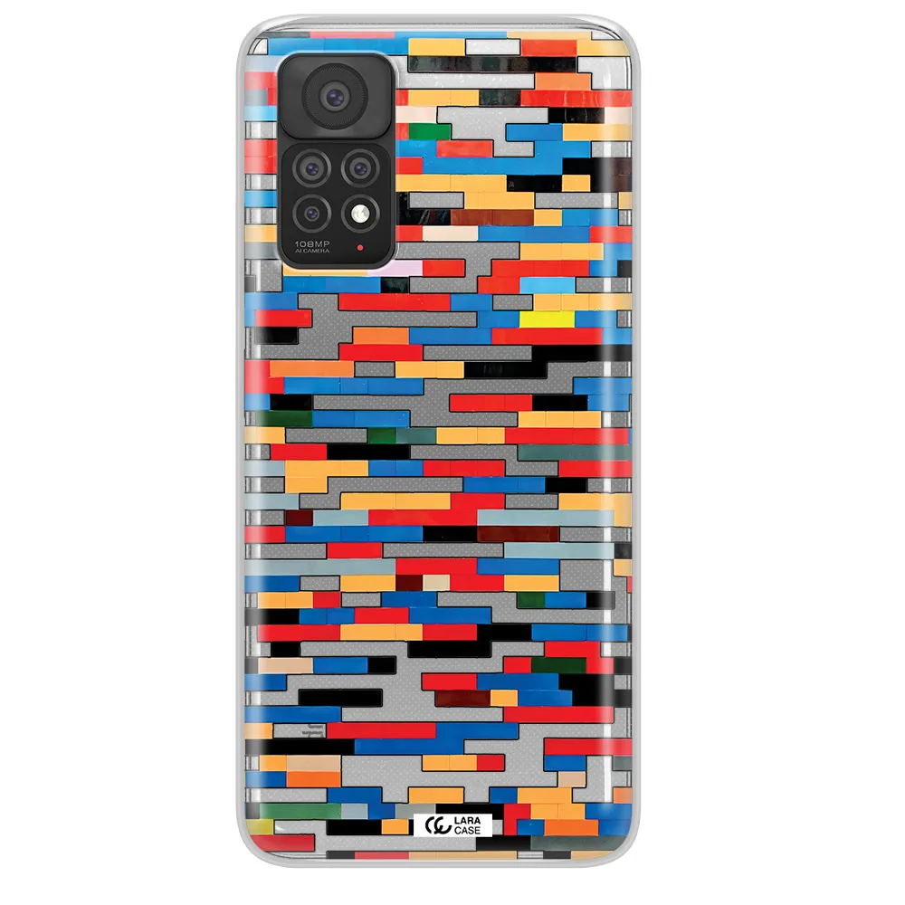 a colorful rectangular pattern on a white surface Xiaomi Note 11 Pro Clear TPU Case