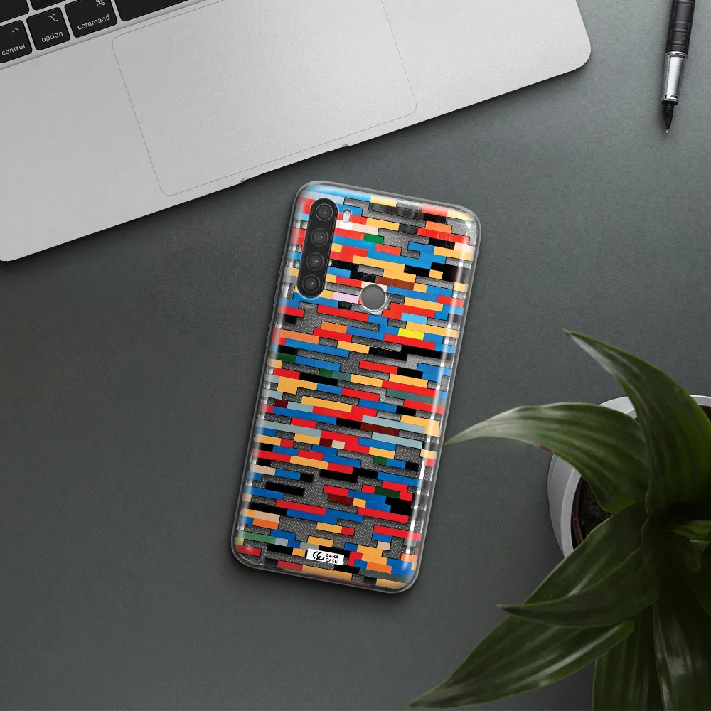 a colorful rectangular pattern on a white surface Xiaomi Note 8 Clear TPU Case