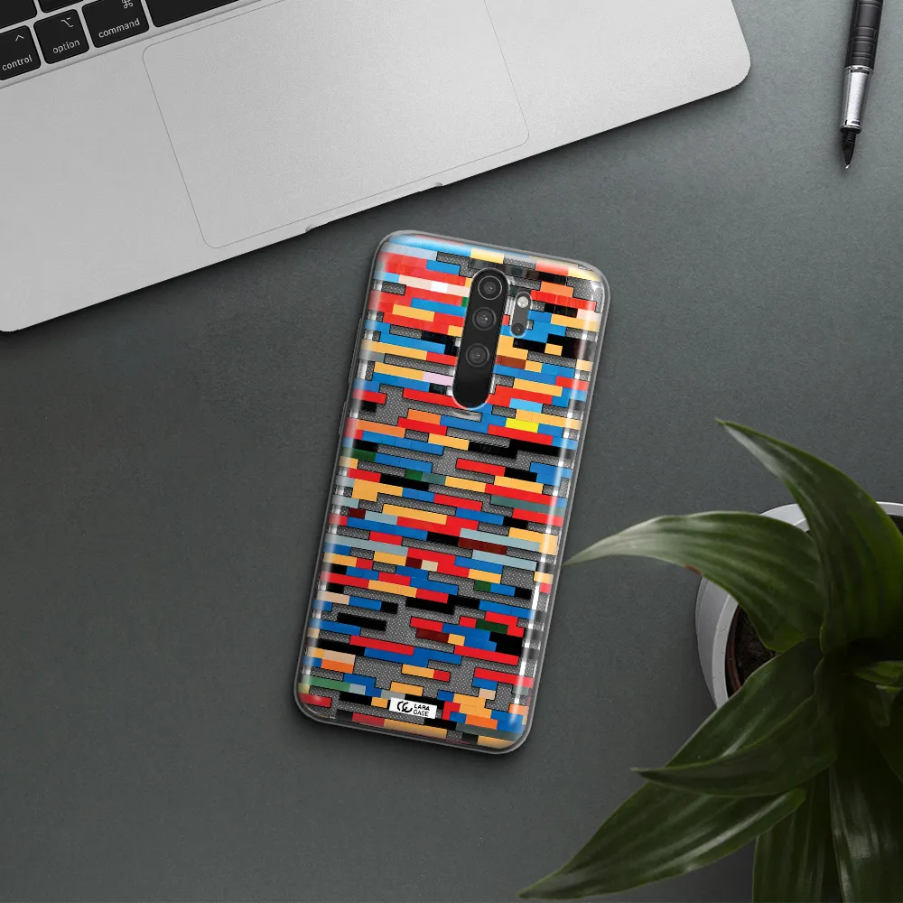 a colorful rectangular pattern on a white surface Xiaomi Note 8 Pro Clear TPU Case