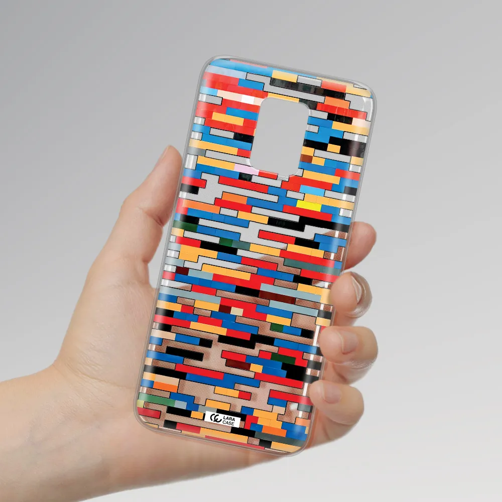 a colorful rectangular pattern on a white surface Xiaomi Note 9S Clear TPU Case