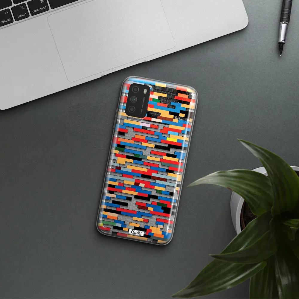 a colorful rectangular pattern on a white surface Xiaomi Poco M3 Clear TPU Case