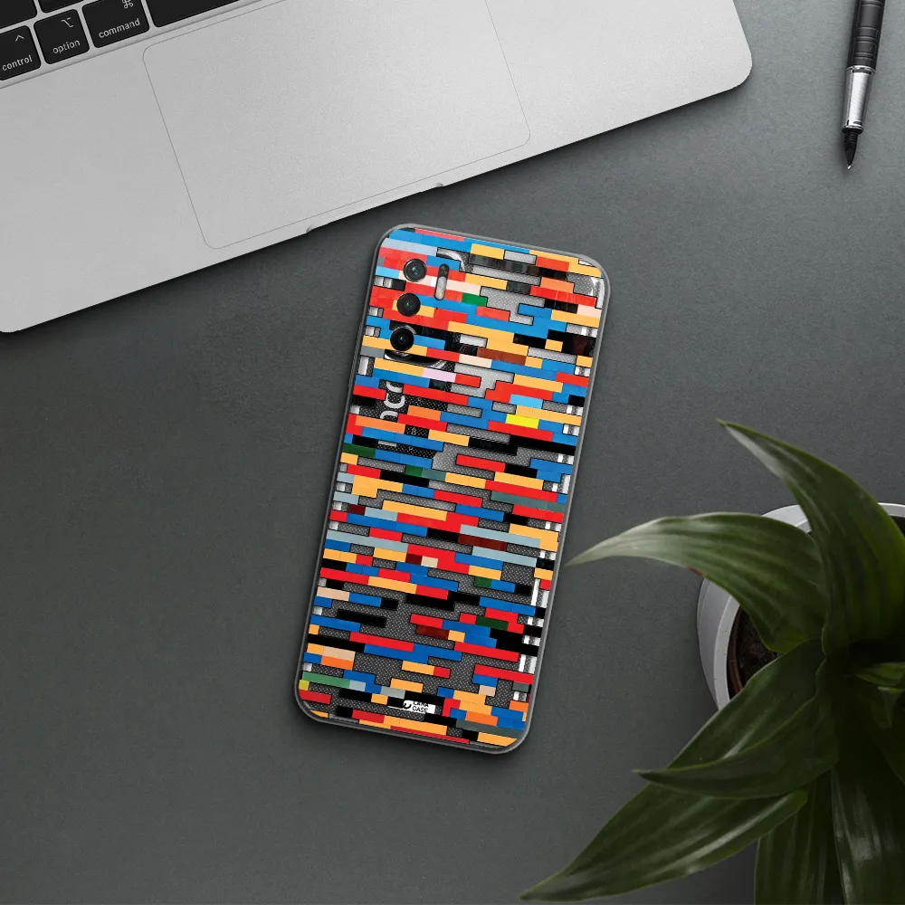 A Colorful Rectangular Pattern On A White Surface Xiaomi Poco M3 Pro Clear Tpu Case