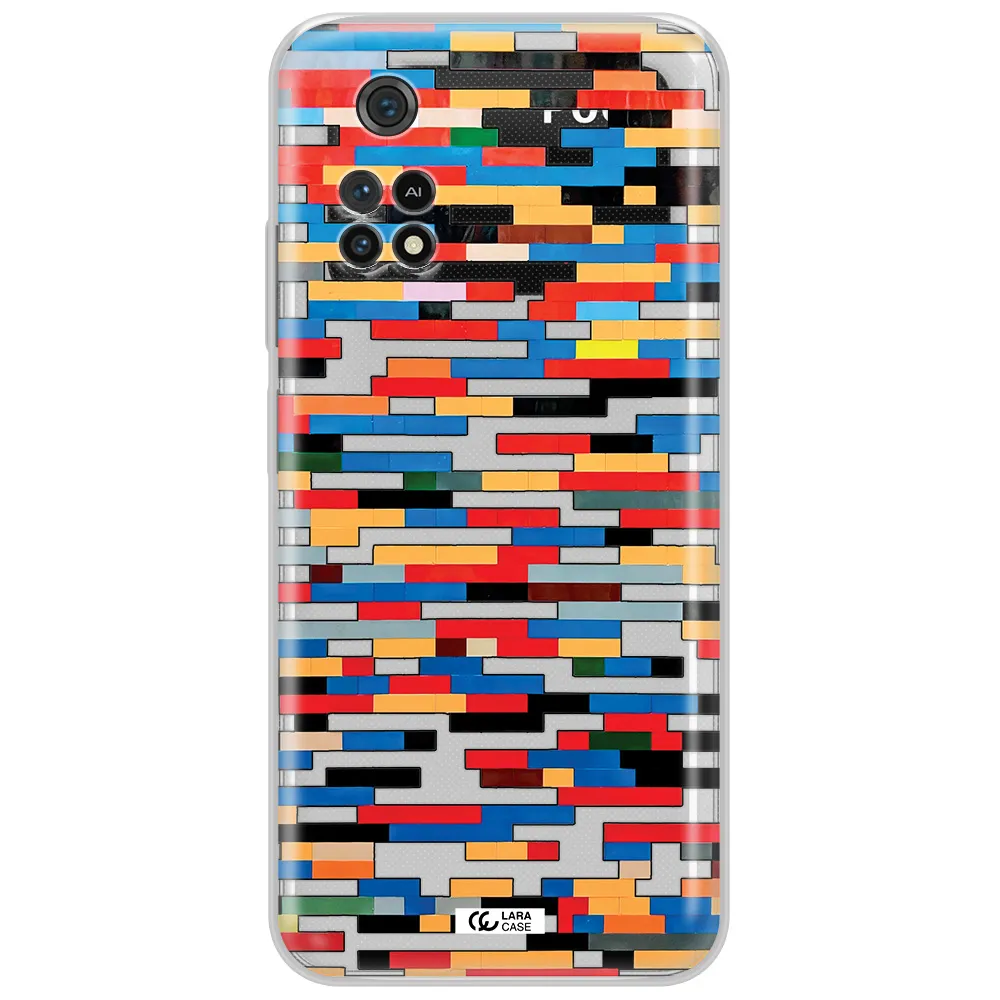 A Colorful Rectangular Pattern On A White Surface Xiaomi Poco M4 Pro 4G Clear Tpu Case