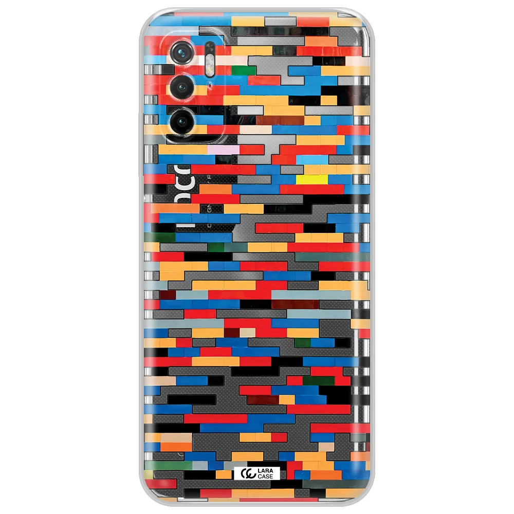 A Colorful Rectangular Pattern On A White Surface Xiaomi Poco M4 Pro 5G Clear Tpu Case