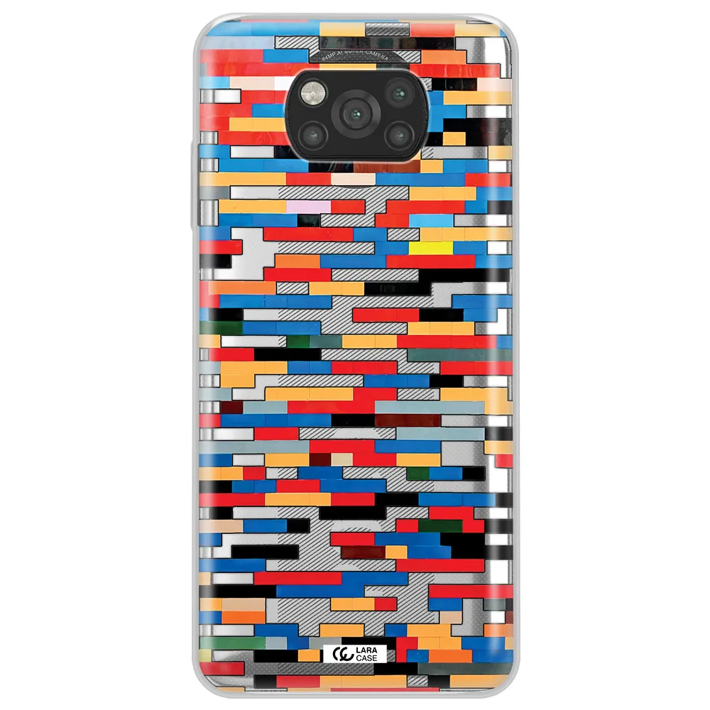 a colorful rectangular pattern on a white surface Xiaomi Poco X3 Clear TPU Case