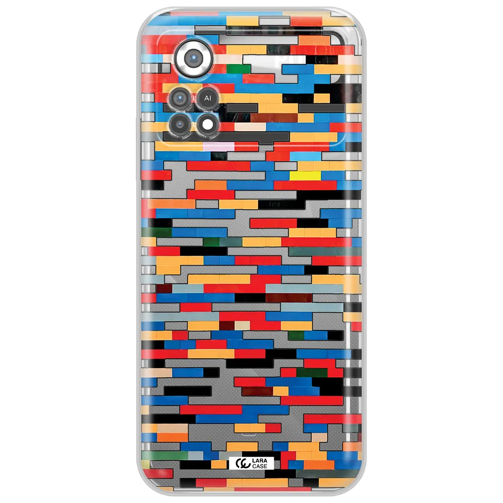 a colorful rectangular pattern on a white surface Xiaomi Poco X4 Pro Clear TPU Case