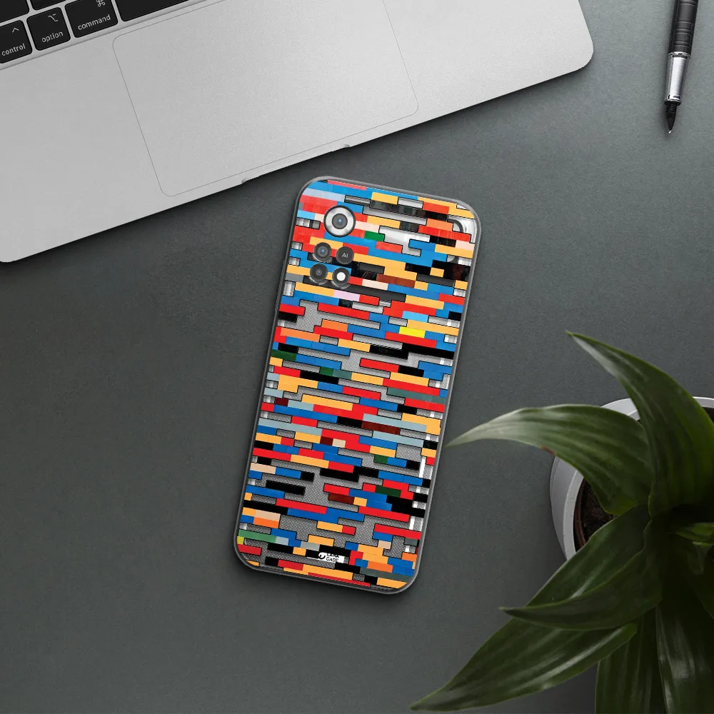 a colorful rectangular pattern on a white surface Xiaomi Poco X4 Pro Clear TPU Case