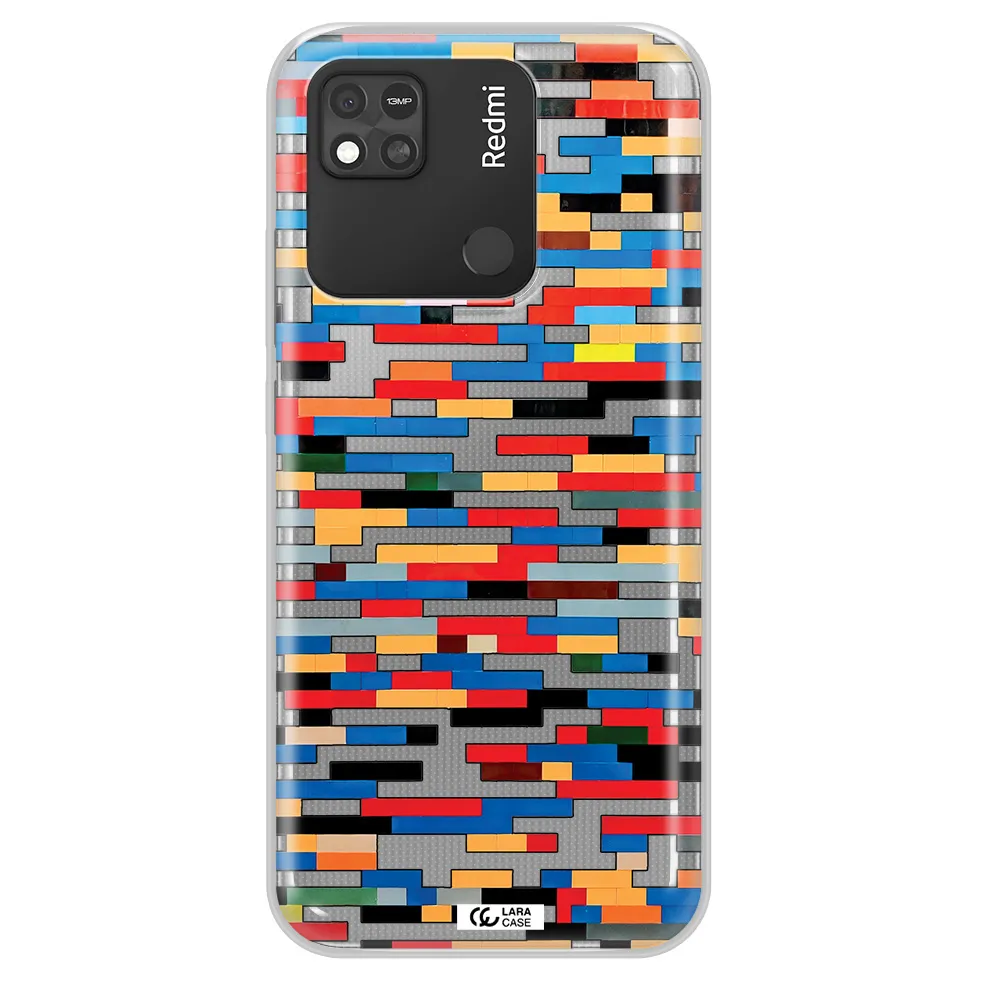 a colorful rectangular pattern on a white surface Xiaomi Redmi 10A Clear TPU Case