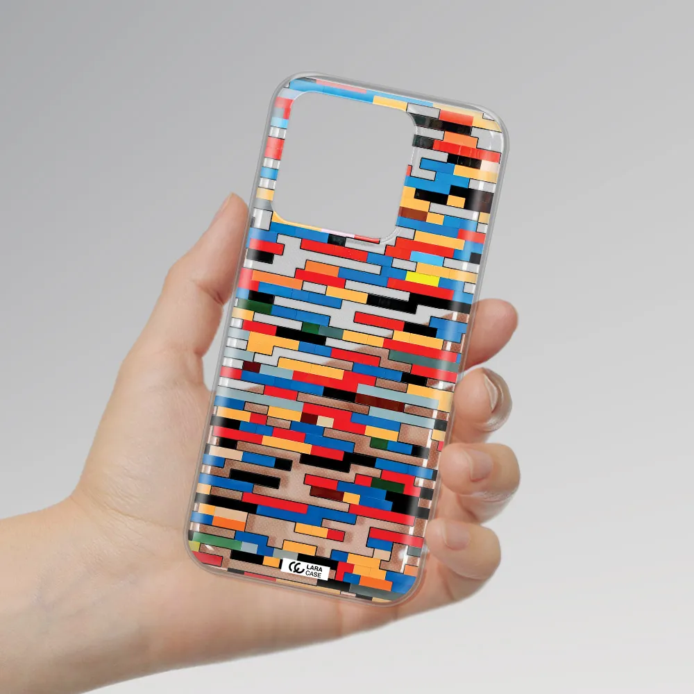 a colorful rectangular pattern on a white surface Xiaomi Redmi 10A Clear TPU Case