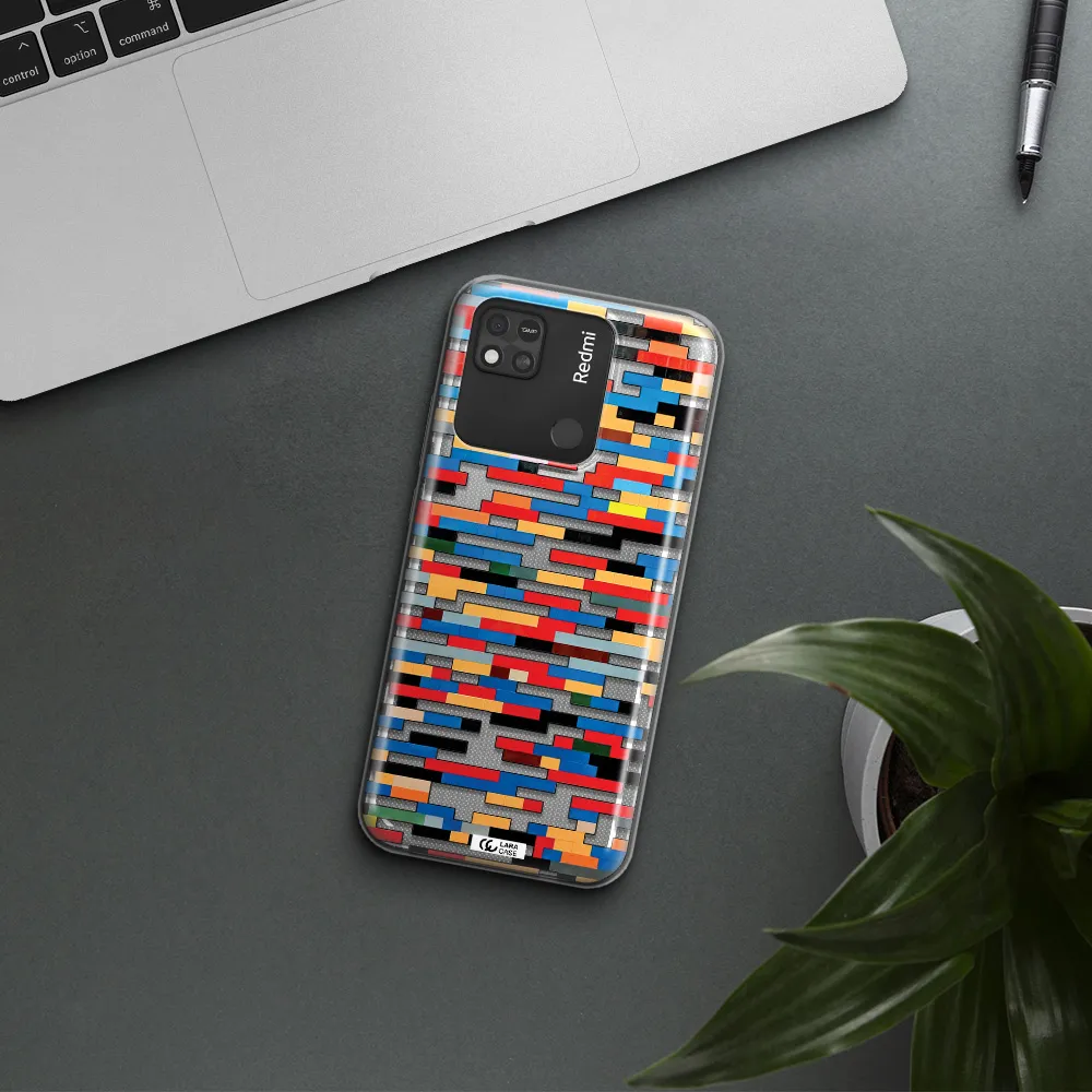 a colorful rectangular pattern on a white surface Xiaomi Redmi 10A Clear TPU Case