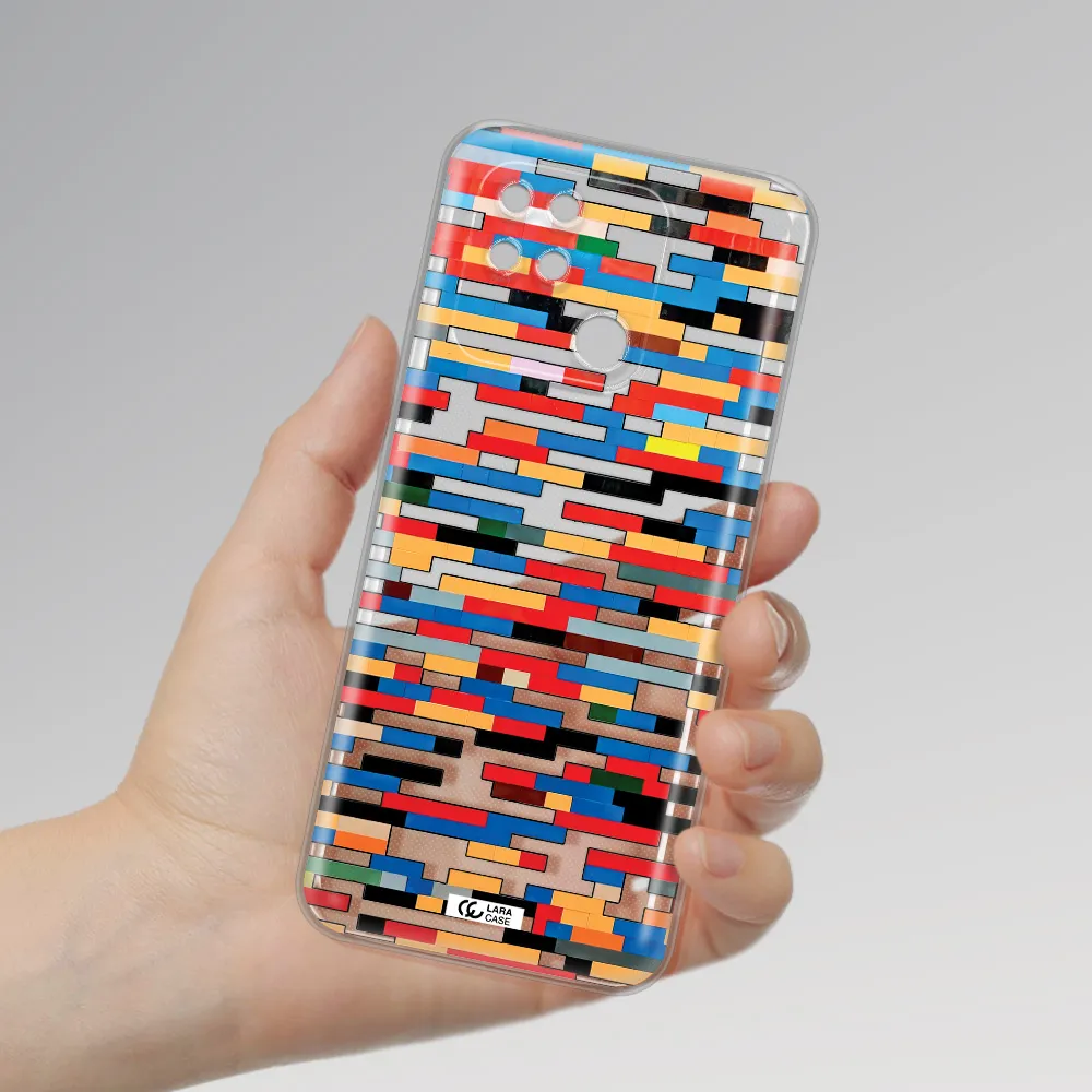 a colorful rectangular pattern on a white surface Xiaomi Redmi 10C Clear TPU Case