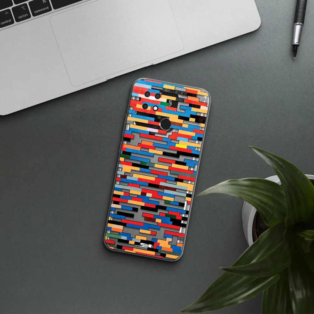 a colorful rectangular pattern on a white surface Xiaomi Redmi 10C Clear TPU Case