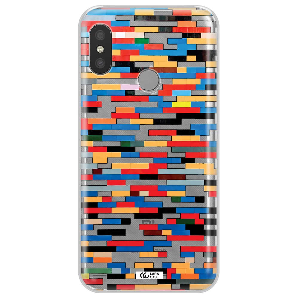 a colorful rectangular pattern on a white surface Xiaomi Redmi 6 Pro Clear TPU Case