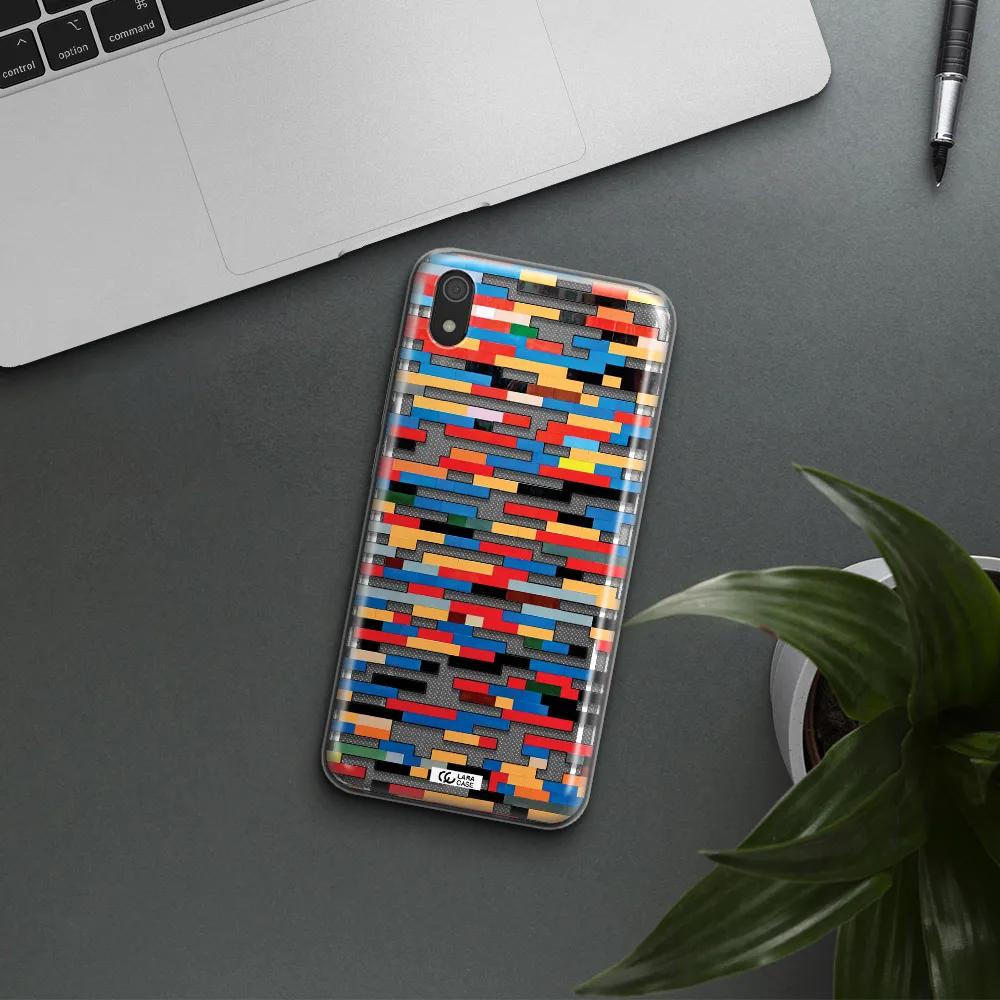a colorful rectangular pattern on a white surface Xiaomi Redmi 7A Clear TPU Case