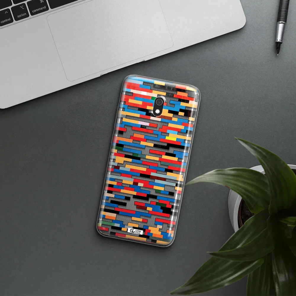 a colorful rectangular pattern on a white surface Xiaomi Redmi 8A Clear TPU Case