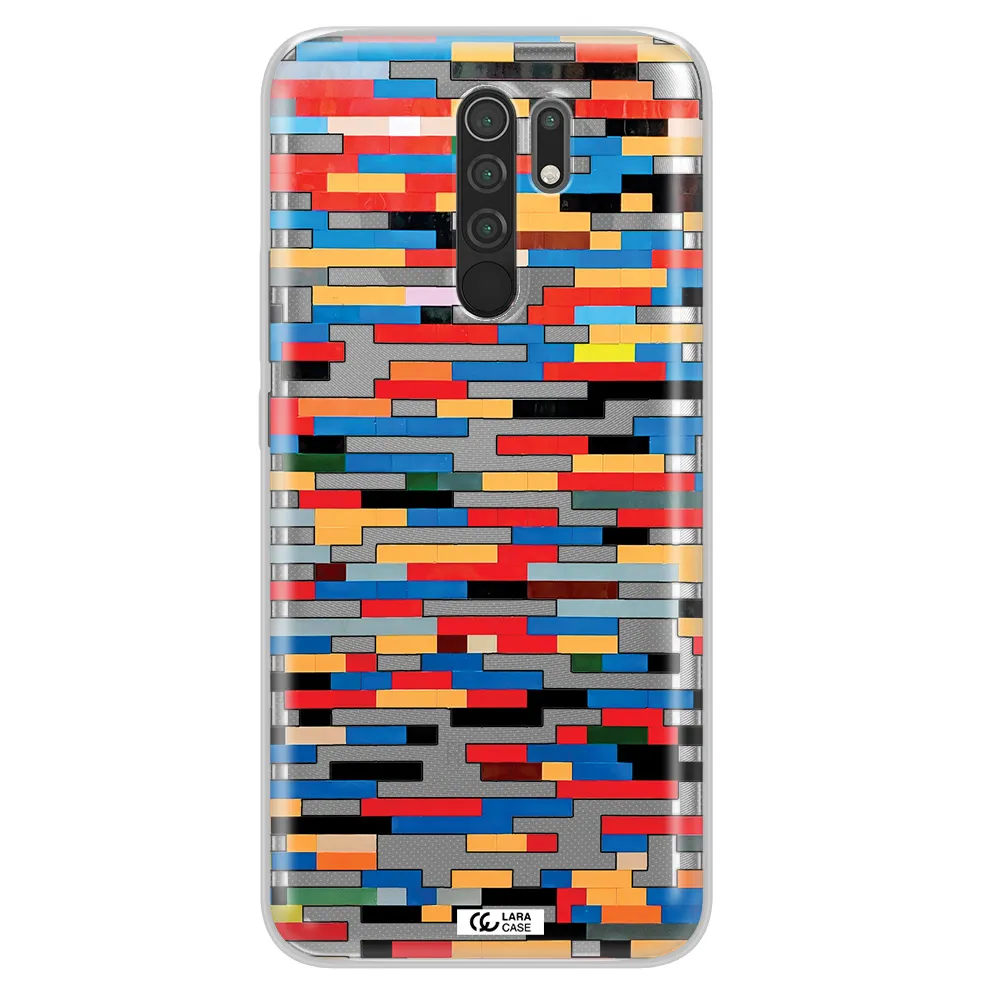 a colorful rectangular pattern on a white surface Xiaomi Redmi 9 Clear TPU Case