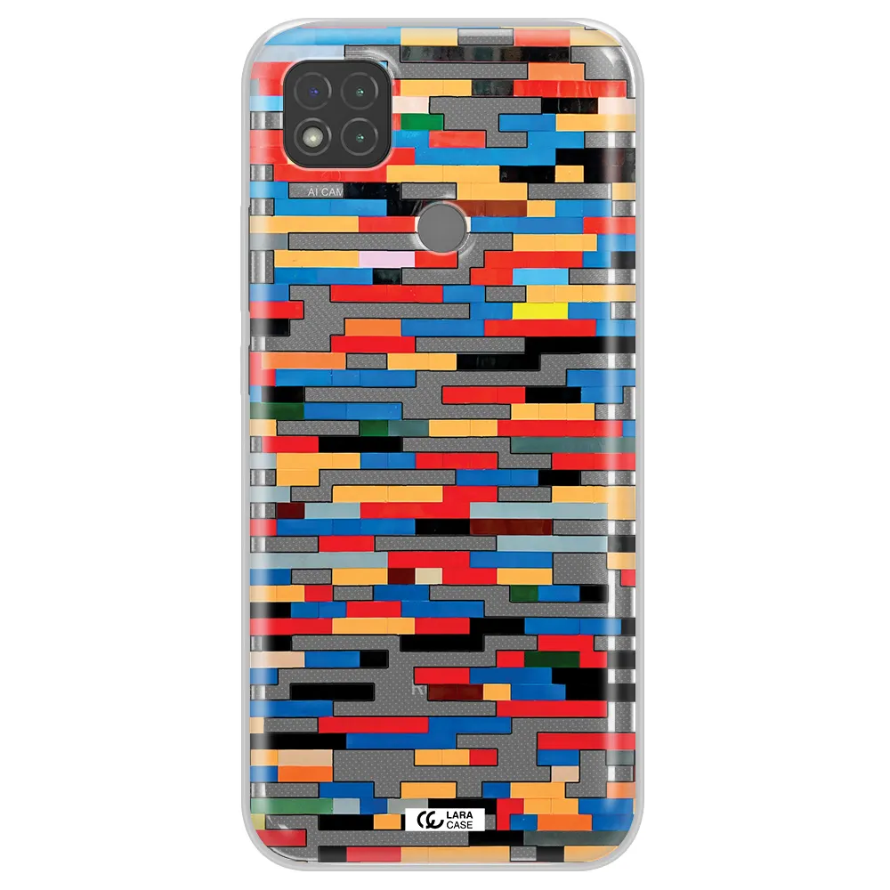a colorful rectangular pattern on a white surface Xiaomi Redmi 9C Clear TPU Case