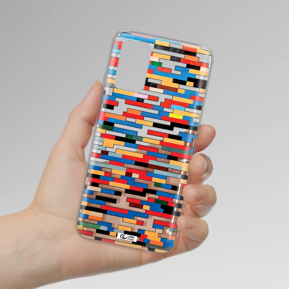 a colorful rectangular pattern on a white surface Xiaomi Redmi 9T Clear TPU Case