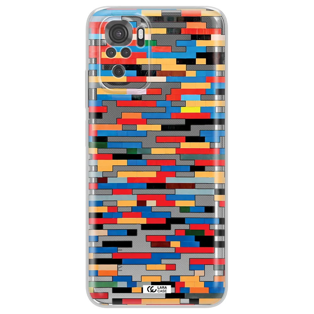 A Colorful Rectangular Pattern On A White Surface Xiaomi Redmi Note 10S Clear Tpu Case