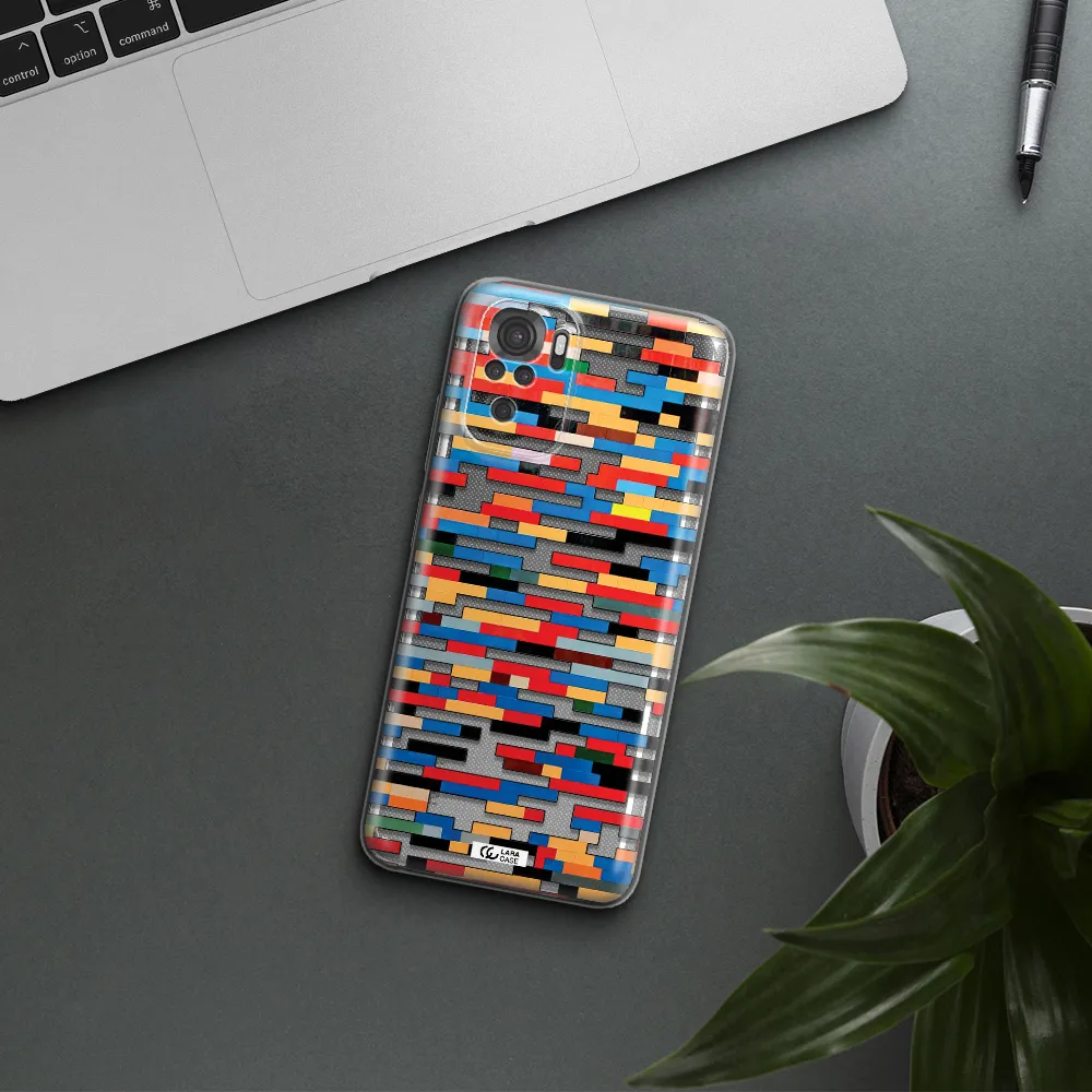 A Colorful Rectangular Pattern On A White Surface Xiaomi Redmi Note 10S Clear Tpu Case
