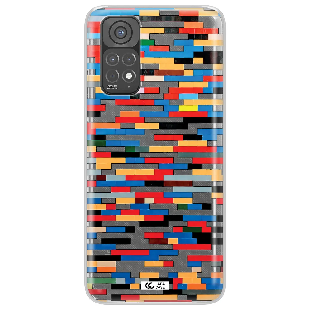 a colorful rectangular pattern on a white surface Xiaomi Redmi Note 11 Clear TPU Case