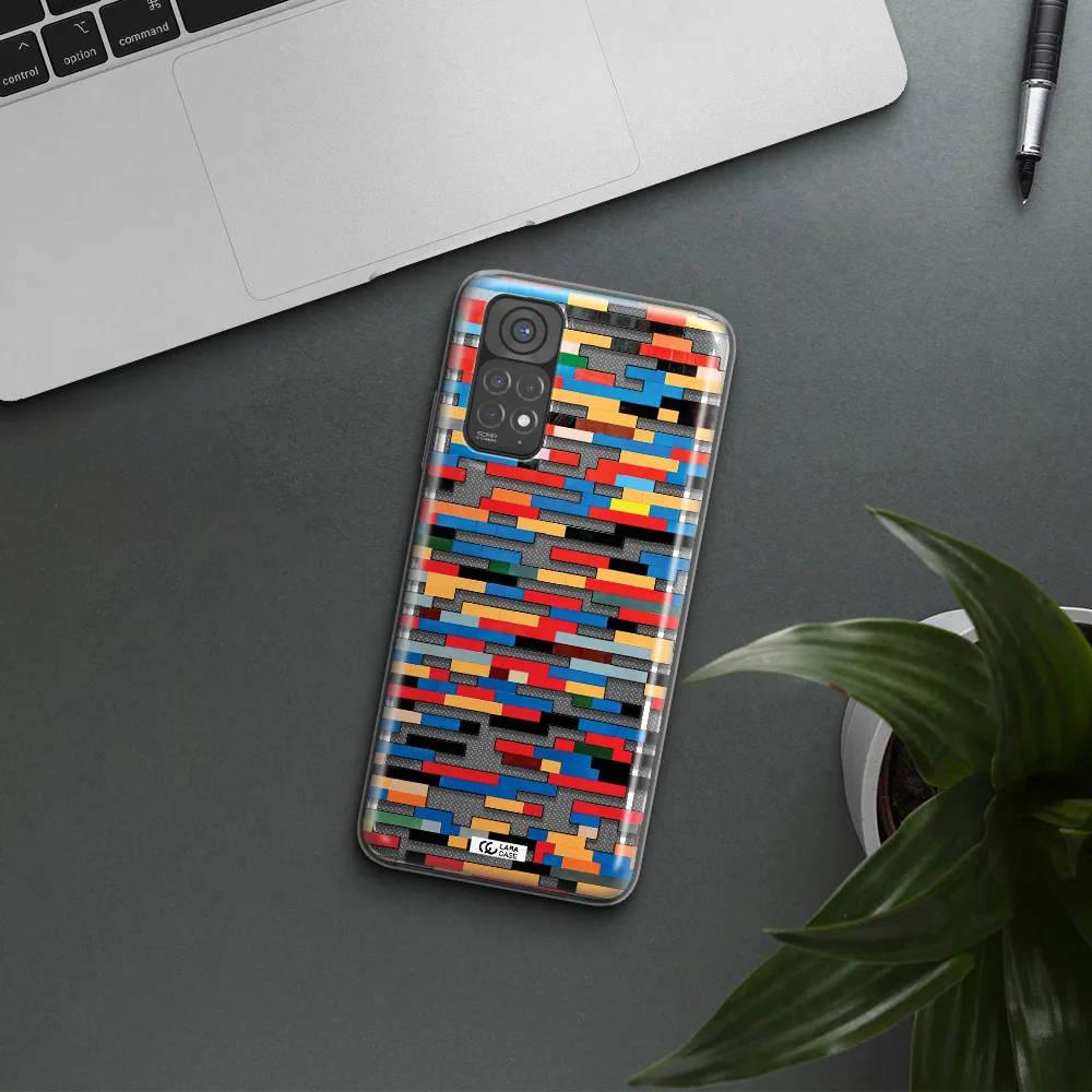 a colorful rectangular pattern on a white surface Xiaomi Redmi Note 11 Clear TPU Case
