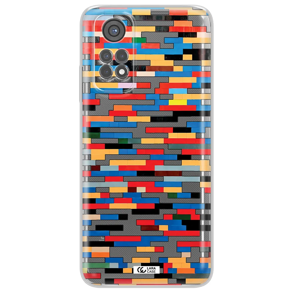 A Colorful Rectangular Pattern On A White Surface Xiaomi Redmi Note 11S Clear Tpu Case