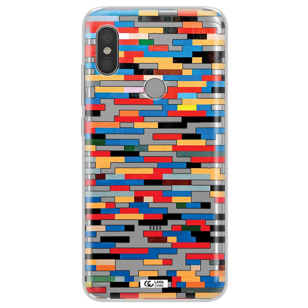 a colorful rectangular pattern on a white surface Xiaomi Redmi Note 6 Pro Clear TPU Case