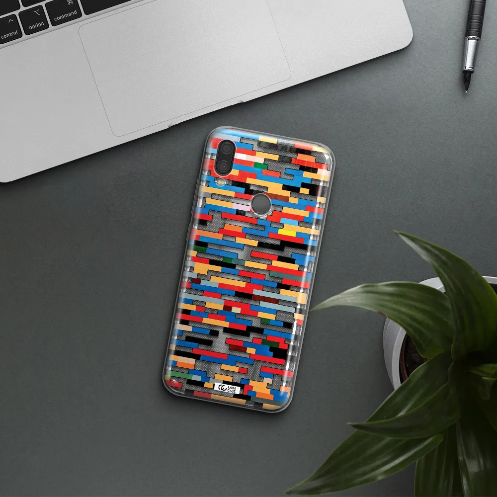 a colorful rectangular pattern on a white surface Xiaomi Redmi Note 7 Clear TPU Case