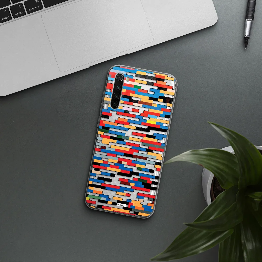 A Colorful Rectangular Pattern On A White Surface Xiaomi Redmi Note 8T Clear Tpu Case
