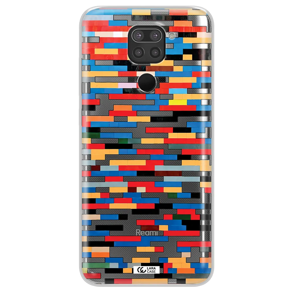 a colorful rectangular pattern on a white surface Xiaomi Redmi Note 9 Clear TPU Case