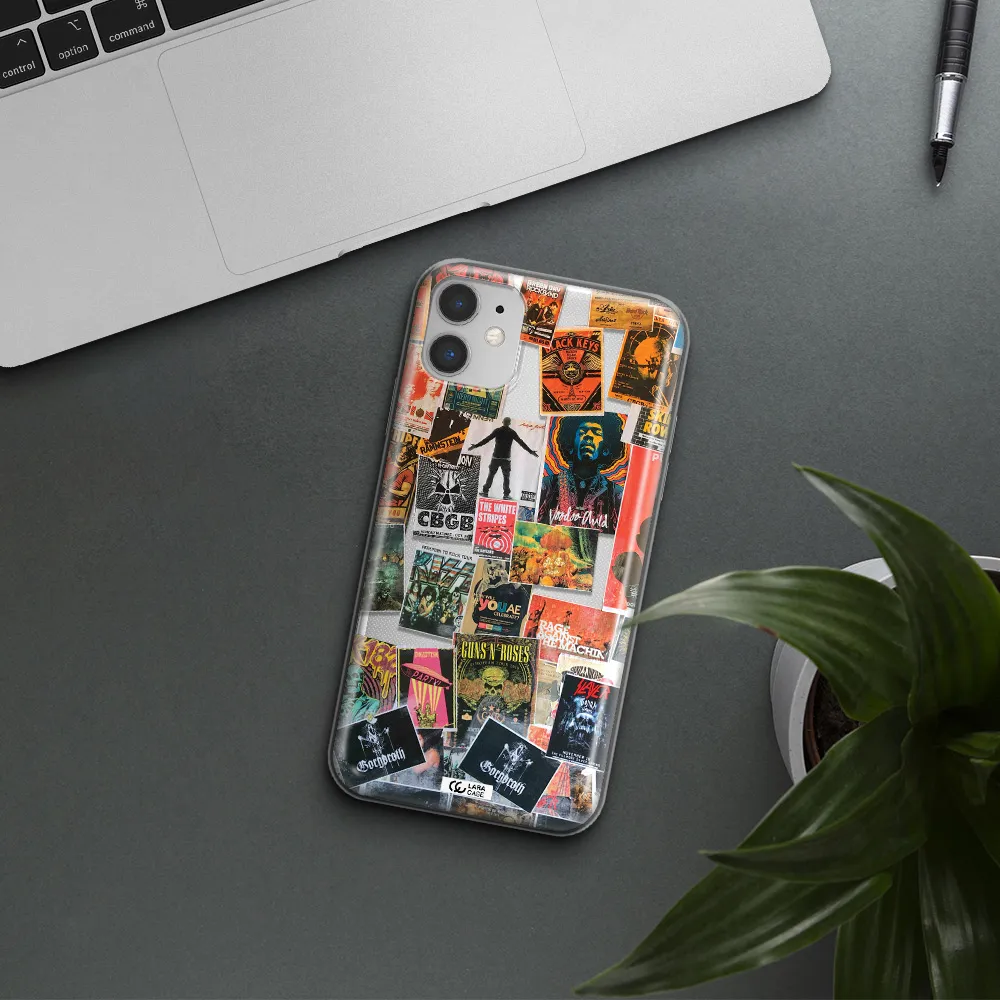 a collection of posters on a wall Apple iPhone 11 Clear TPU Case