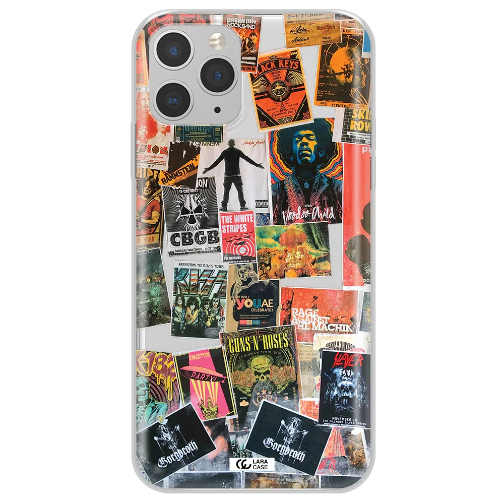 a collection of posters on a wall Apple iPhone 11 pro Clear TPU Case